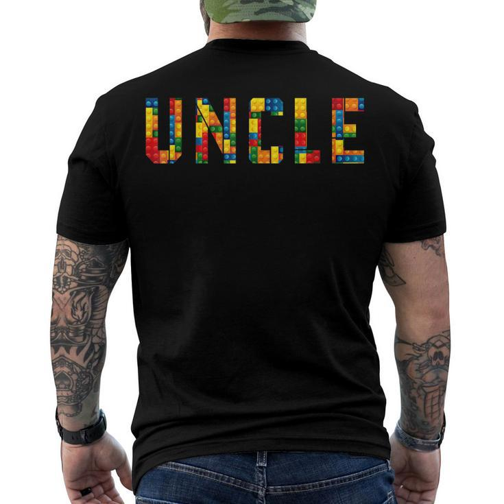 Birthday Brick Builder Blocks Master Builder Uncle Men's T-shirt Back Print