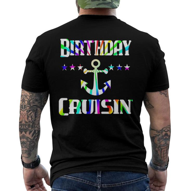 Birthday Cruise Boat Anchor Cruising Vacation Men's Back Print T-shirt