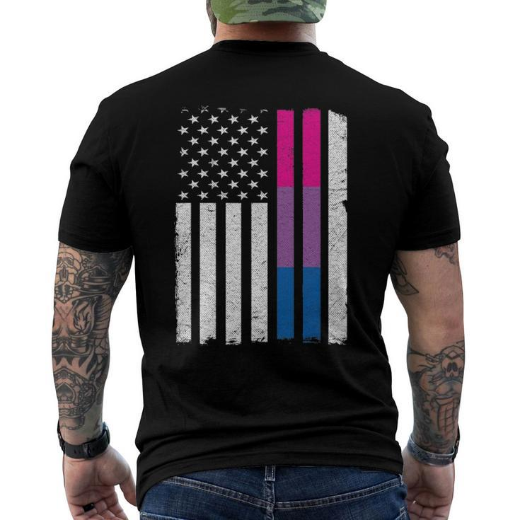 Bisexual Pride Us American Flag Love Wins Lgbt Bi Pride Men's Back Print T-shirt