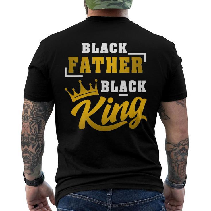 Mens Black Father Black King African American Dad Fathers Day Men's Back Print T-shirt