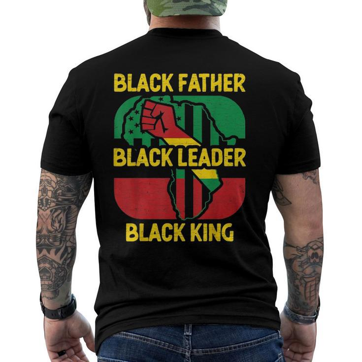 Mens Black Father Black Leader Black King Dad Men's Back Print T-shirt