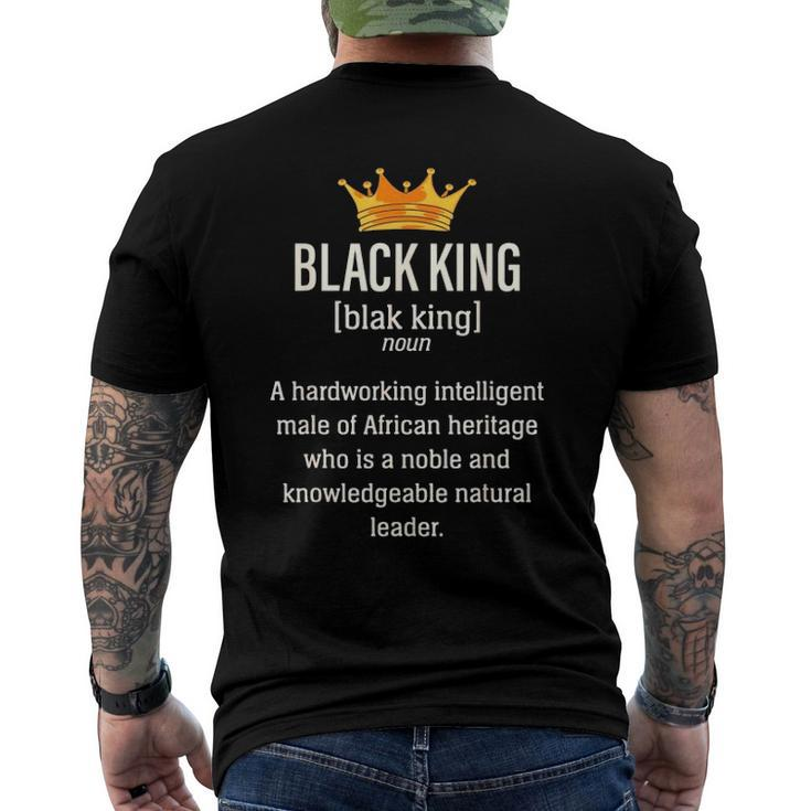 Black Father Noun Black King A Hardworking Intelligent Male Of African Heritage Who Is A Noble Men's Back Print T-shirt