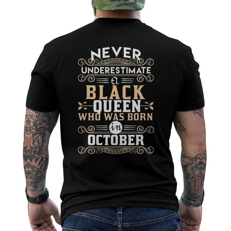 Black Queens Are Born In October Birthday Ts Men's Back Print T-shirt