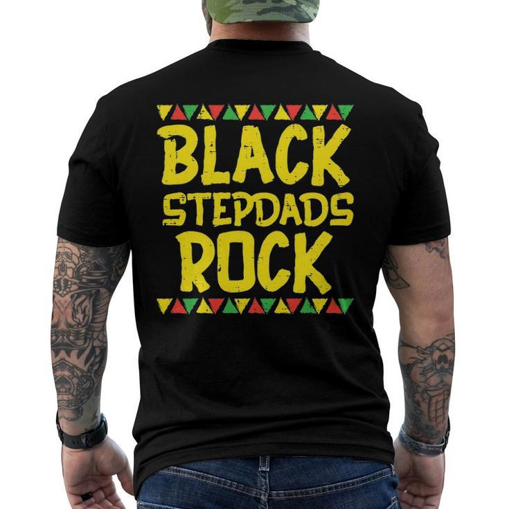 Black Stepdad Rock Kente African American Pride History Men's Back Print T-shirt