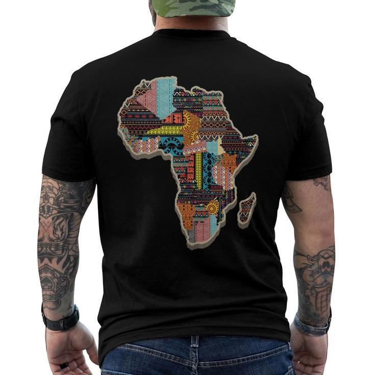 Black History African Tribal Pattern Men's Back Print T-shirt