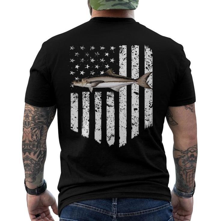 Black White American Flag Cobia 4Th Of July Fish Men's Back Print T-shirt