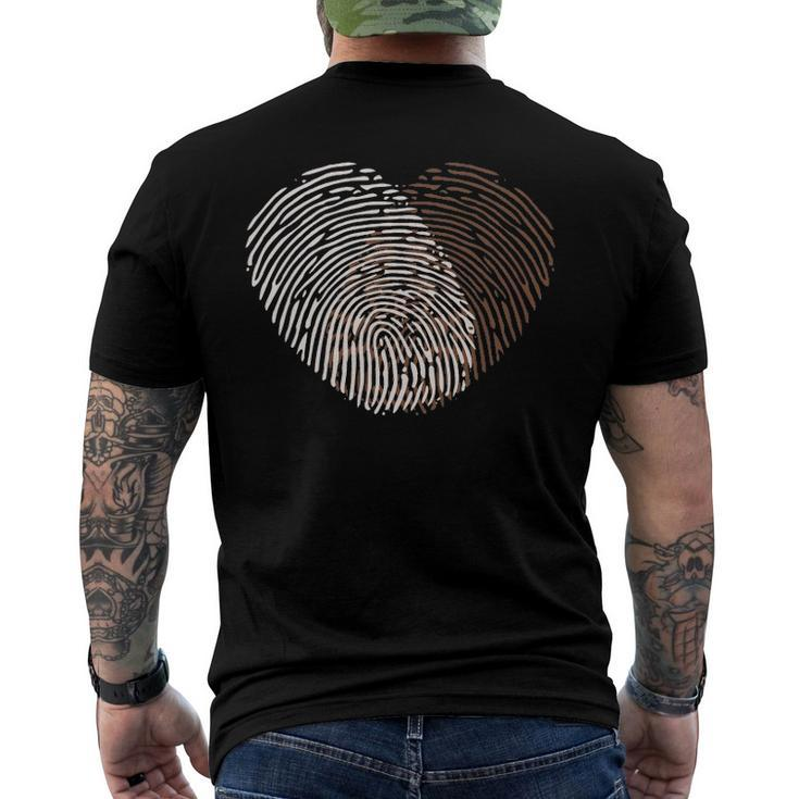 Black White Fingerprint Anti-Racism Blm Equality Africa Men's Back Print T-shirt