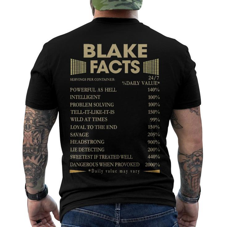 Blake Name Blake Facts Men's T-Shirt Back Print