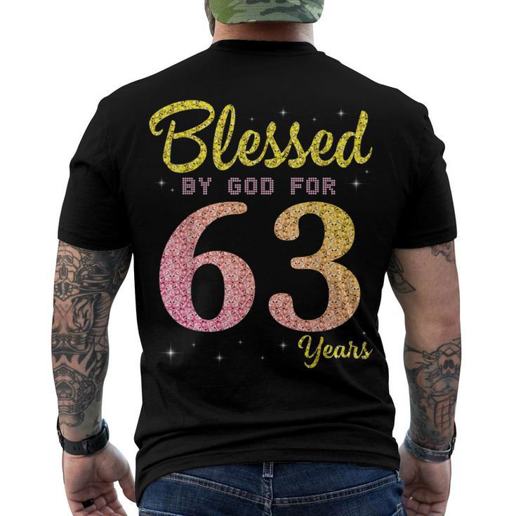 Blessed Birthday By God For 63 Years Old Happy To Me You Mom Men's T-shirt Back Print