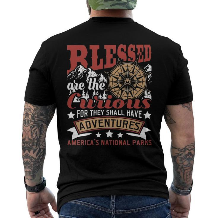 Blessed Are The Curious - Us National Parks Hiking & Camping Men's Back Print T-shirt