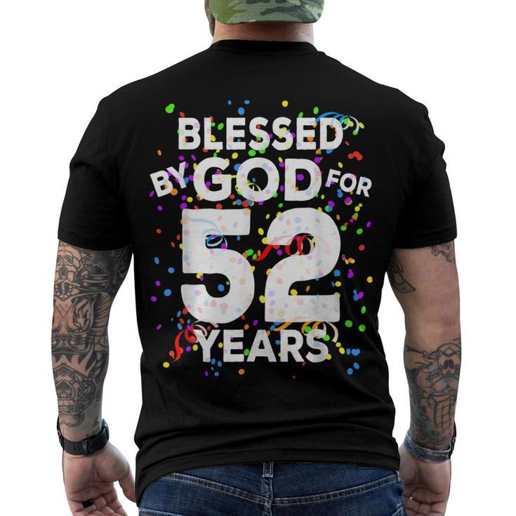 Blessed By God For 52 Years Happy 52Nd Birthday Men's T-shirt Back Print