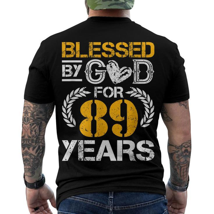 Blessed By God For 89 Years 89Th Birthday Since 1933 Vintage Men's T-shirt Back Print