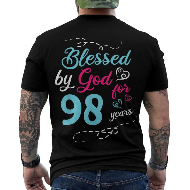 Blessed By God For 98 Years 98Th Birthday Party Celebration Men's T-shirt Back Print
