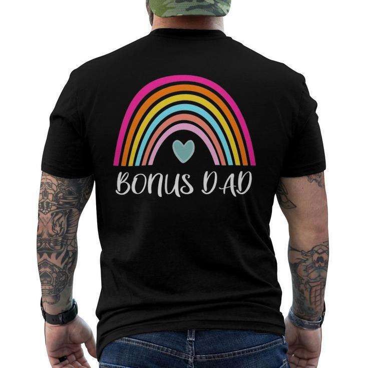 Bonus Dad From Daughter For Fathers Day Rainbow Men's Back Print T-shirt