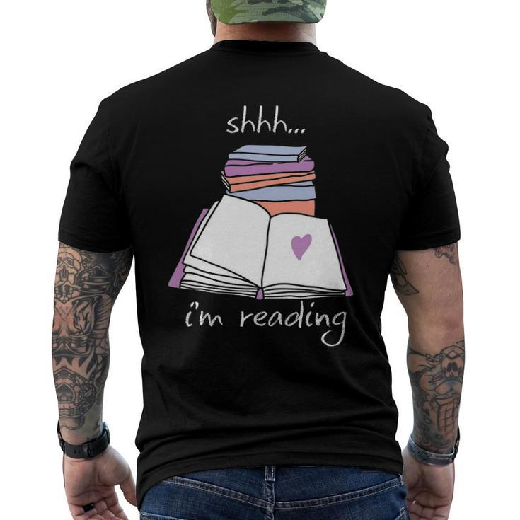 Book Reading Library Shh Im Reading Men's Back Print T-shirt