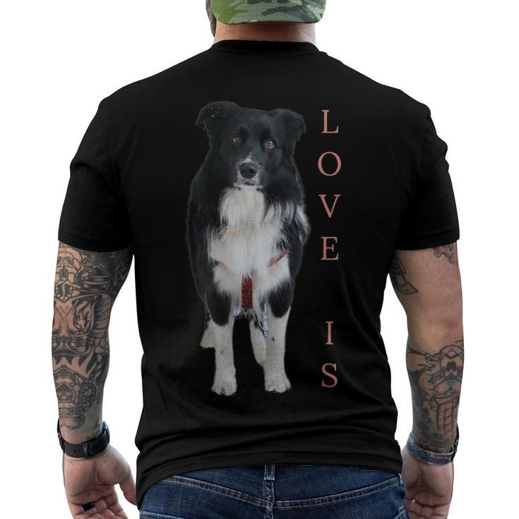 Border Collie Women Men Kids Love Dog Mom Dad Pet Men's T-shirt Back Print