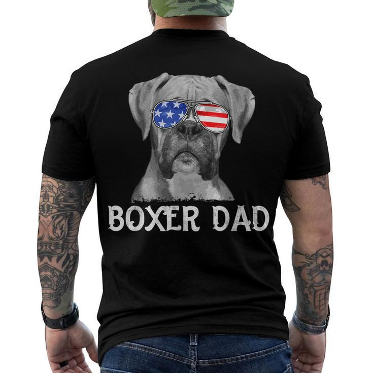 Mens Boxer Dad American Flag Patriotic Dog Lover 4Th Of July Men's T-shirt Back Print