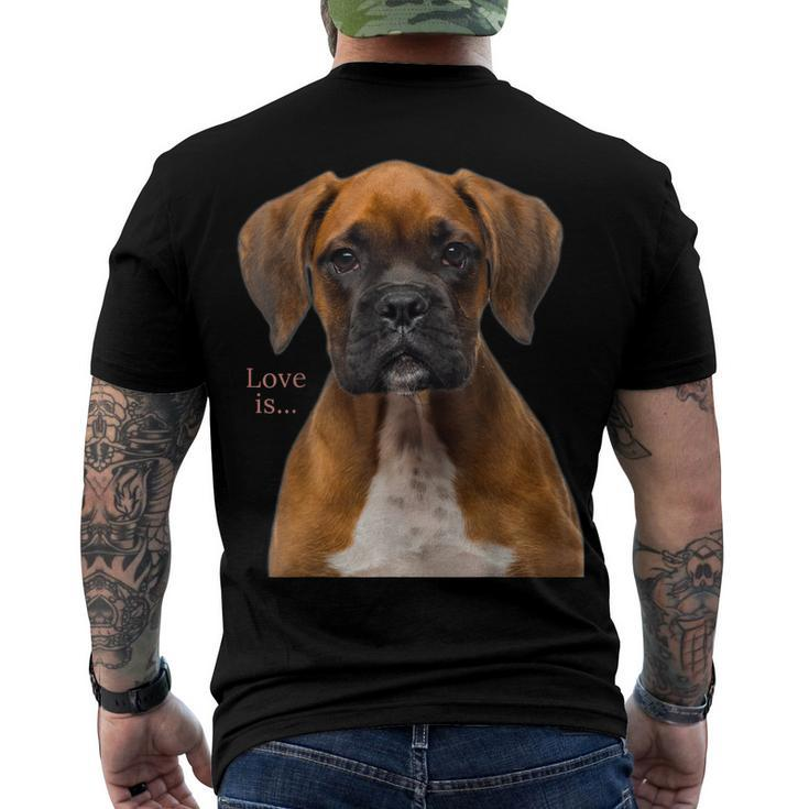 Boxer Dog Dog Mom Dad Love Is Puppy Pet Women Men Kids Men's T-shirt Back Print