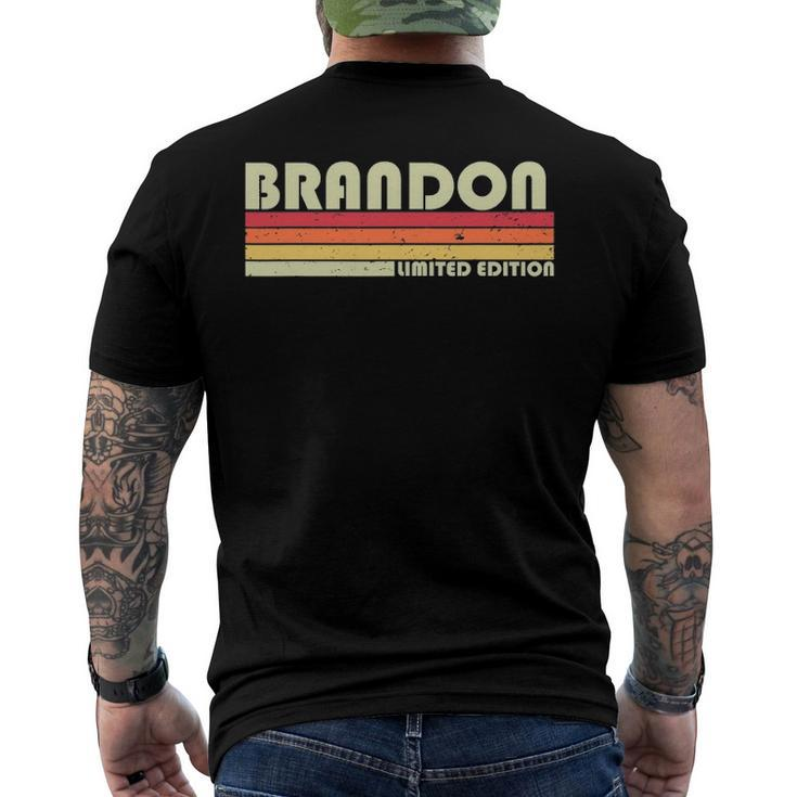 Brandon Name Personalized Retro Vintage Birthday Men's Back Print T-shirt