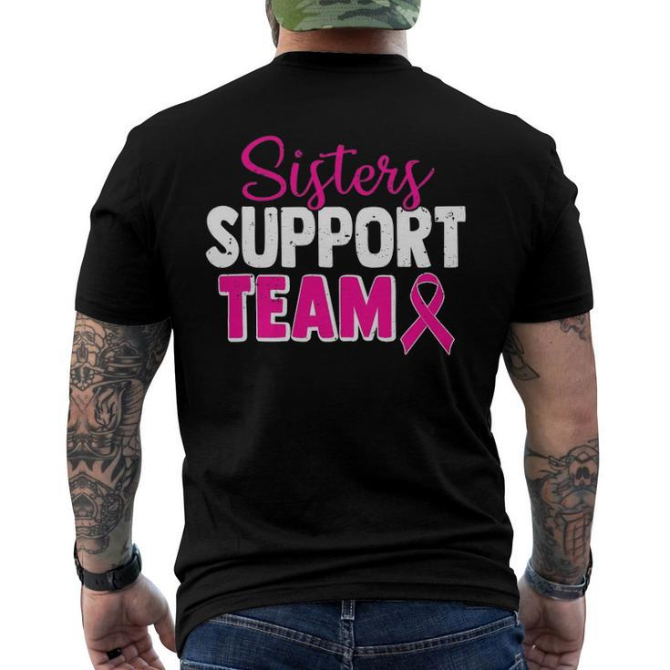 Breast Cancer Awareness Pink Ribbon Sisters Support Team Men's Back Print T-shirt