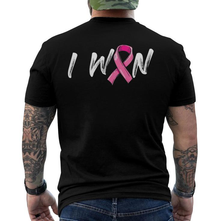 Breast Cancer Awareness I Won Pink Ribbon Survivor Men's Back Print T-shirt