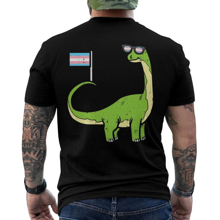 Brontosaurus Dinosaur Dino Lgbt Transgender Trans Pride Men's Back Print T-shirt