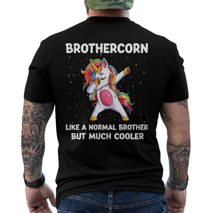 Brothercorn Brother Unicorn Birthday Family Matching Bday Men's Back Print T-shirt