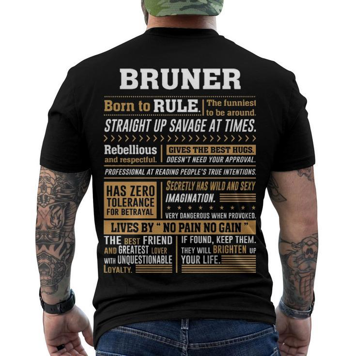 Bruner Name Bruner Born To Rule Men's T-Shirt Back Print