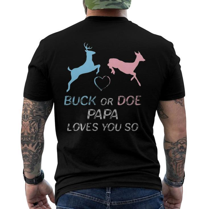 Buck Or Doe Baby Gender Reveal Papa Men's Back Print T-shirt