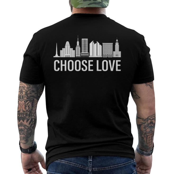 Buffalo Choose Love Stop Hate End Racism Men's Back Print T-shirt