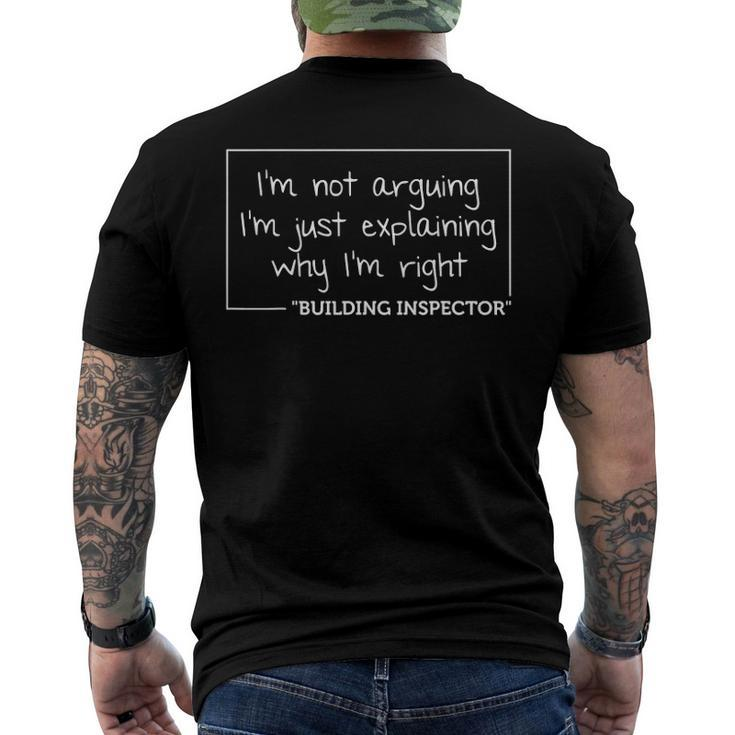 Building Inspector Job Title Profession Birthday Men's Back Print T-shirt