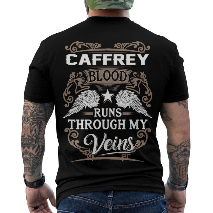 Caffrey Name Caffrey Blood Runs Through My Veins Men's T-Shirt Back Print