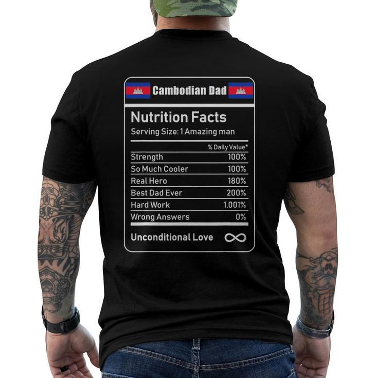 Cambodian Dad Nutrition Facts Fathers Men's Back Print T-shirt