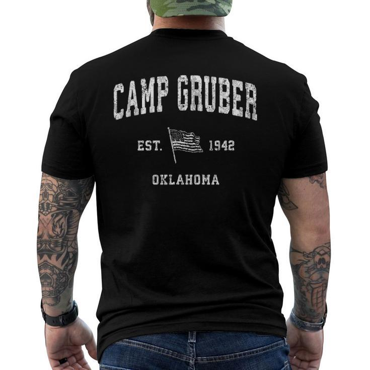 Camp Gruber Oklahoma Ok Vintage Us Flag Sports Tee Men's Back Print T-shirt