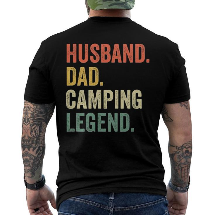 Mens Camper Husband Dad Camping Legend Vintage Fathers Day Men's Back Print T-shirt