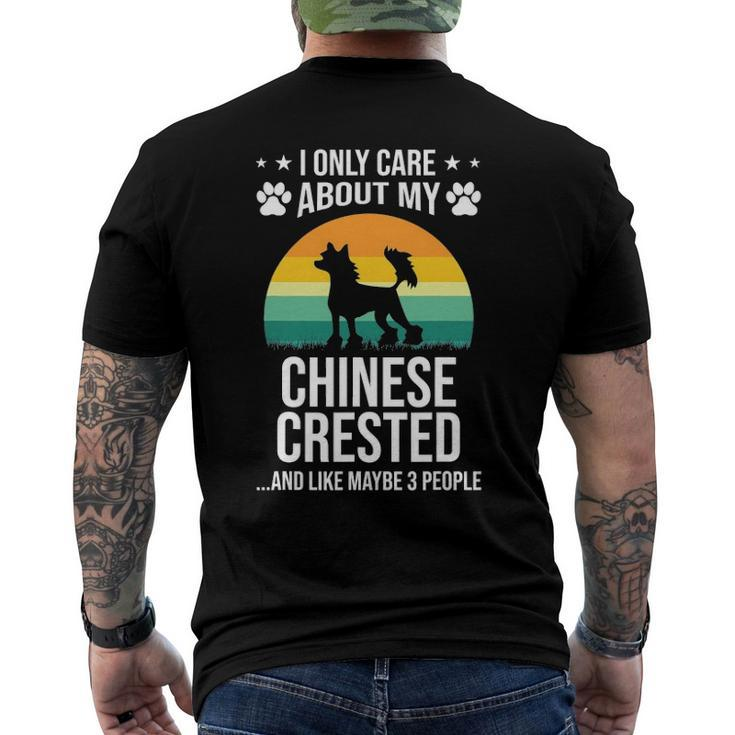 I Only Care About My Chinese Crested Dog Lover Men's Back Print T-shirt