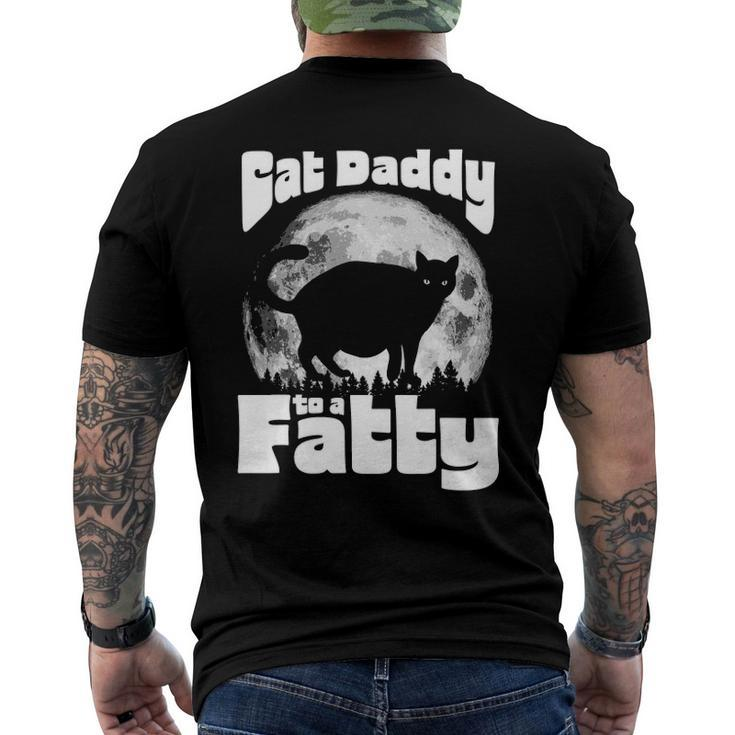 Cat Daddy To A Fatty Vintage Full Moon & Chonk Dad Men's Back Print T-shirt