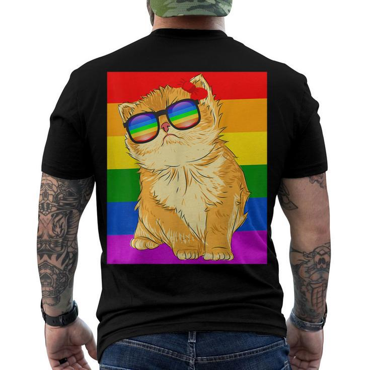 Cat Lgbt Gay Rainbow Pride Flag Boys Men Girls Women Men's Back Print T-shirt