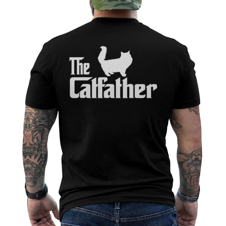 The Catfather Persian Cat Lover Father Cat Dad Men's Back Print T-shirt