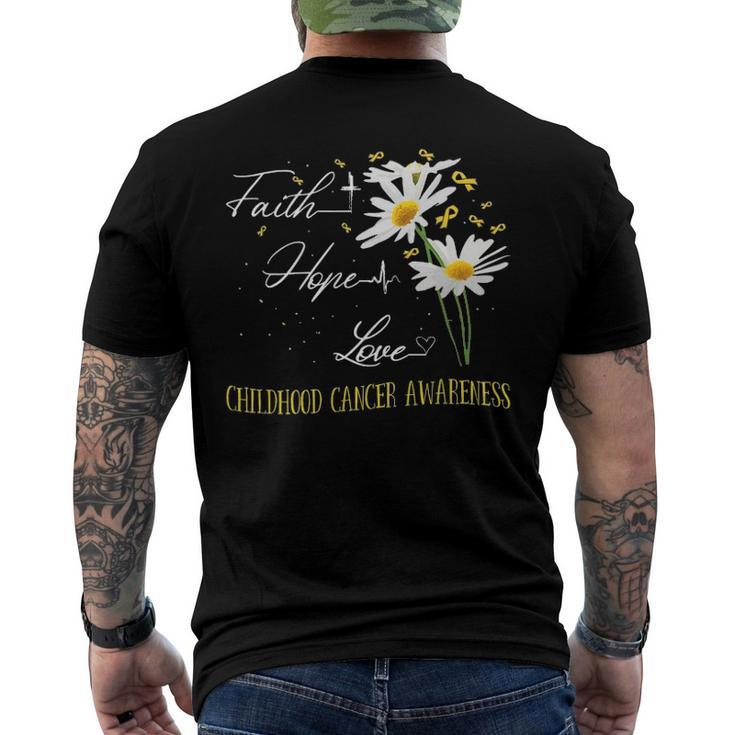 Childhood Cancer Awareness Faith Hope Love Awareness Men's Back Print T-shirt
