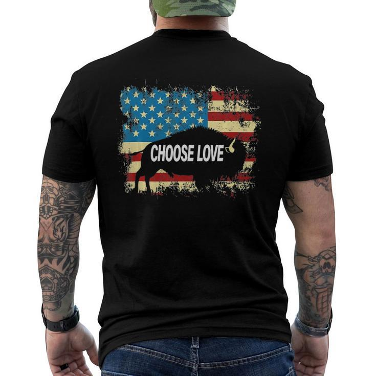 Choose Love Bills Vintage American Flag Men's Crewneck Short Sleeve Back Print T-shirt