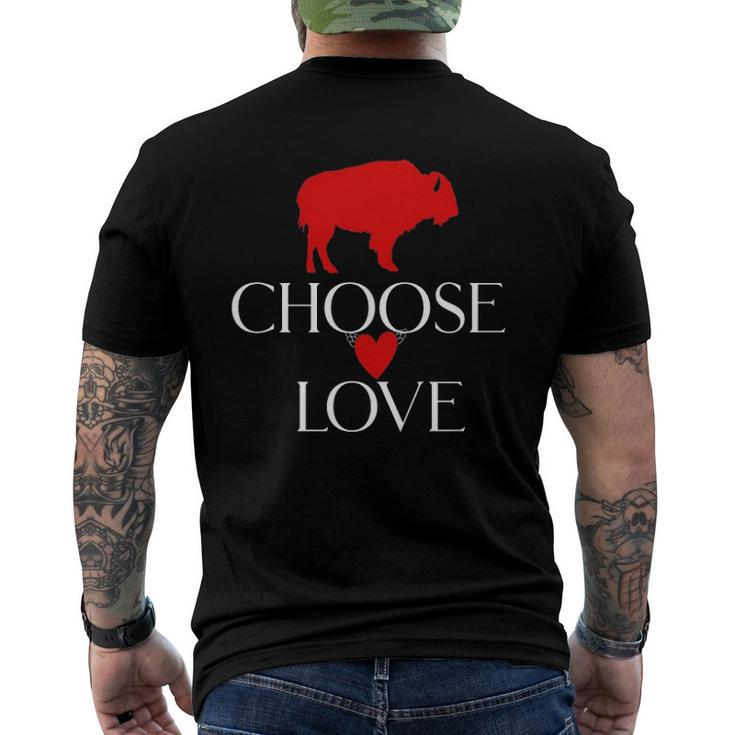 Choose Love Buffalo Red And White Men's Back Print T-shirt