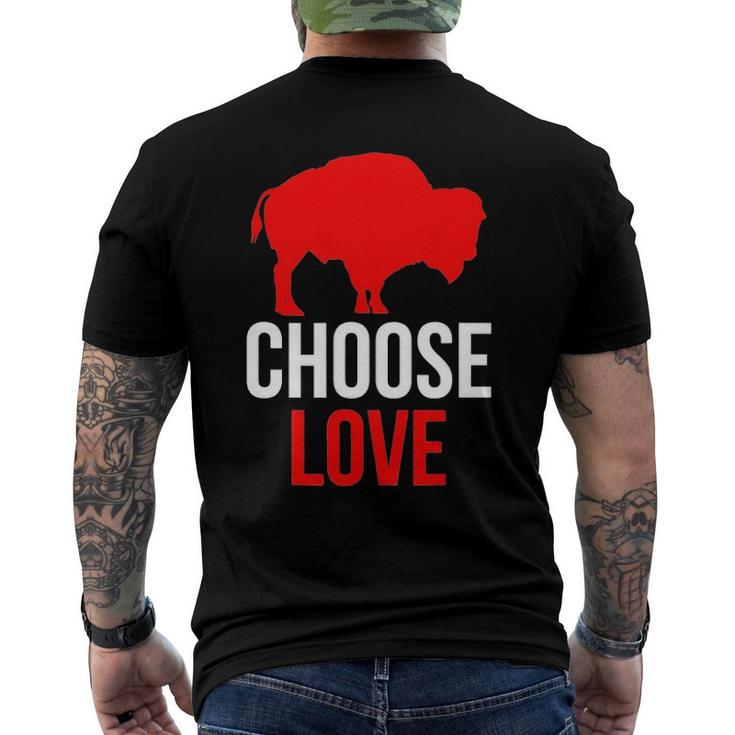 Choose Love Buffalo Stop Hate End Racism Men's Back Print T-shirt