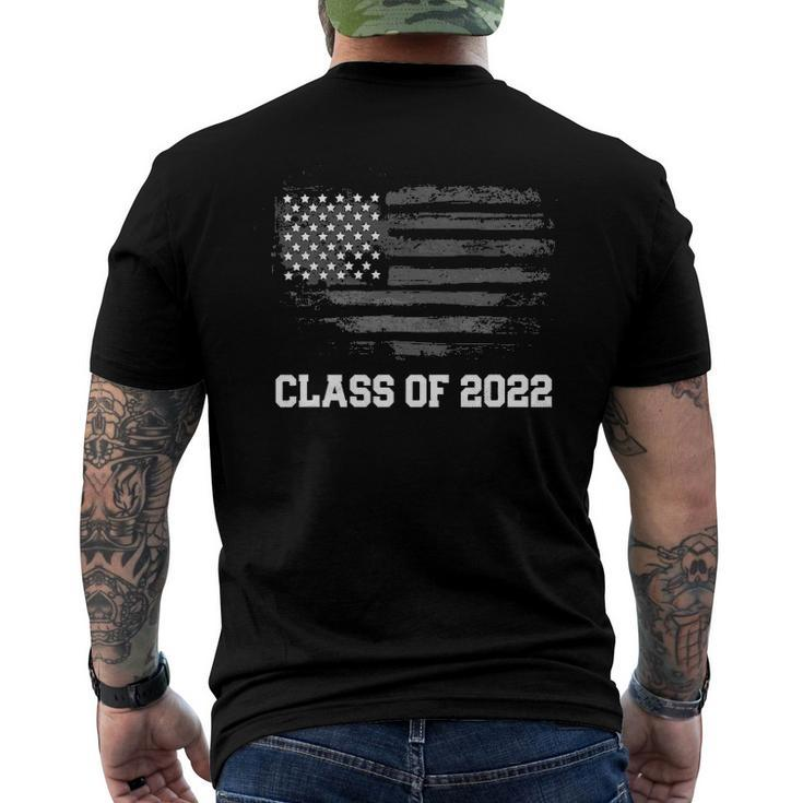 Class Of 2022 Graduation Senior College American Flag Men's Back Print T-shirt