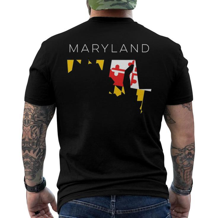 Classy Maryland State Flag Printed Graphic Tee Men's Back Print T-shirt