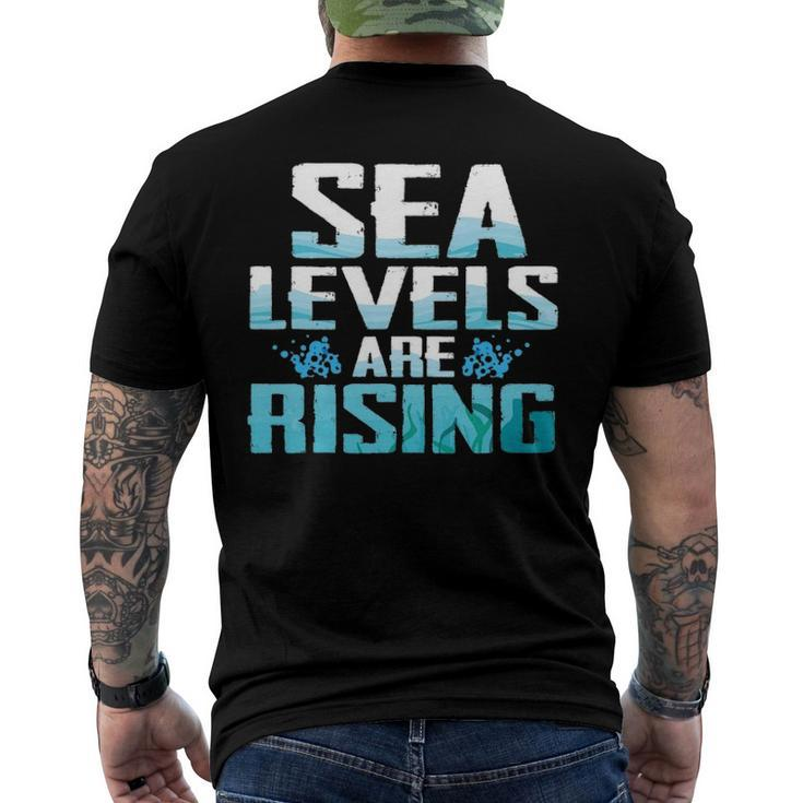 Climate Change Sea Level Rising Men's Back Print T-shirt