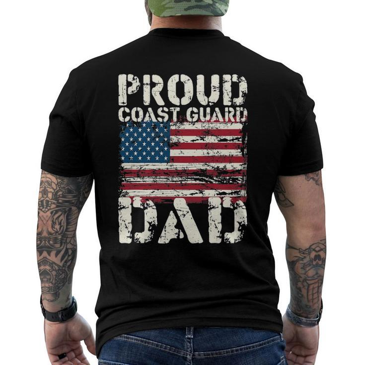Coast Guard Dad Uscg Distressed Us American Flag Men's Back Print T-shirt