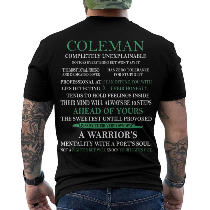 Coleman Name Coleman Completely Unexplainable Men's T-Shirt Back Print