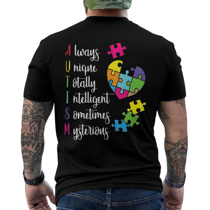 Colorful Autism Awareness For Asd Parents Men's Back Print T-shirt