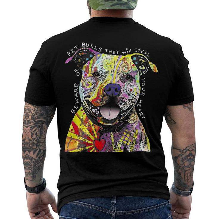 Colorful Baby Pit-Bull Terrier Lover Dad Mom Kidding T-Shirt Men's T-shirt Back Print